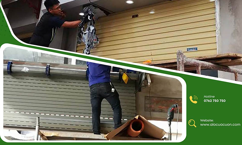 Thợ sửa cửa cuốn Quận 6 đang kiểm tra motor cửa cuốn