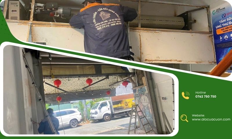 cửa cuốn bị lệch ray xô nan