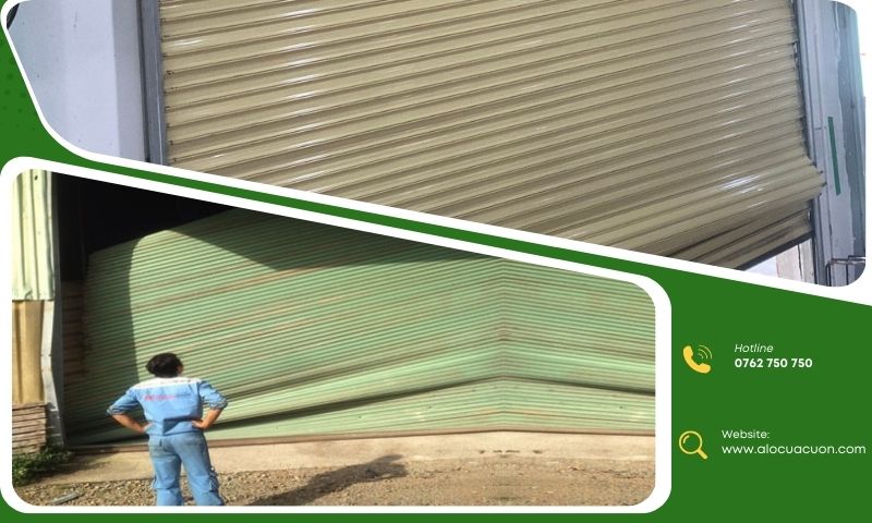 Cửa cuốn bị sập, tuột cửa gây nguy hiểm khi sử dụng
