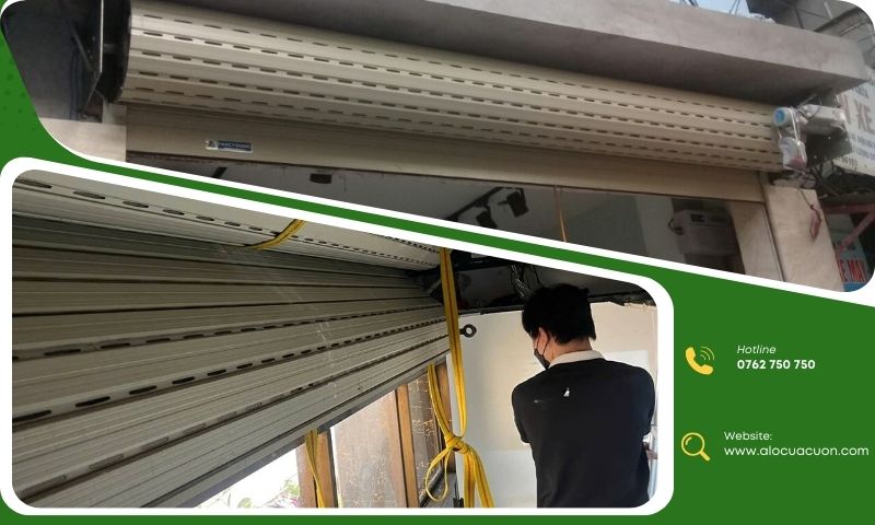 Cửa cuốn không xuống được, cửa dừng giữa chừng