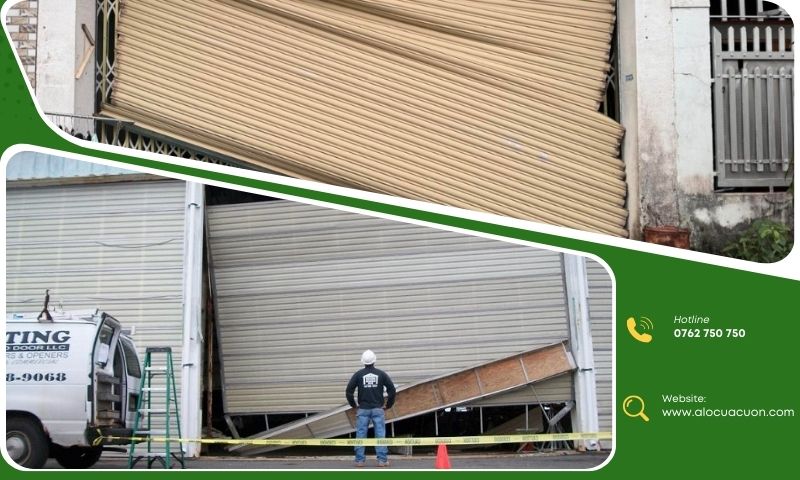 dấu hiệu cửa cuốn bị lệch ray